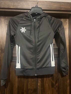 NWT Osaka Women's Black Full-Zip Hooded performance Jacket field hockey